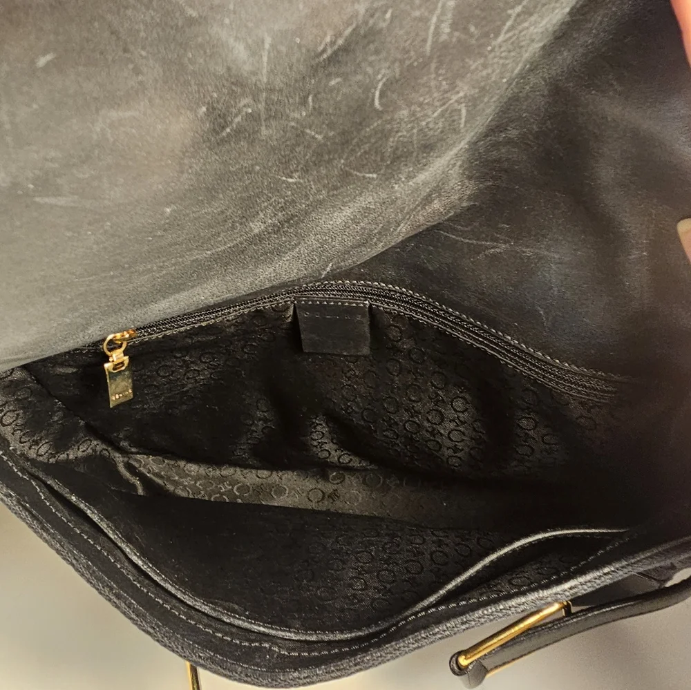 Celine Black and Gold Shoulder Bag EUC